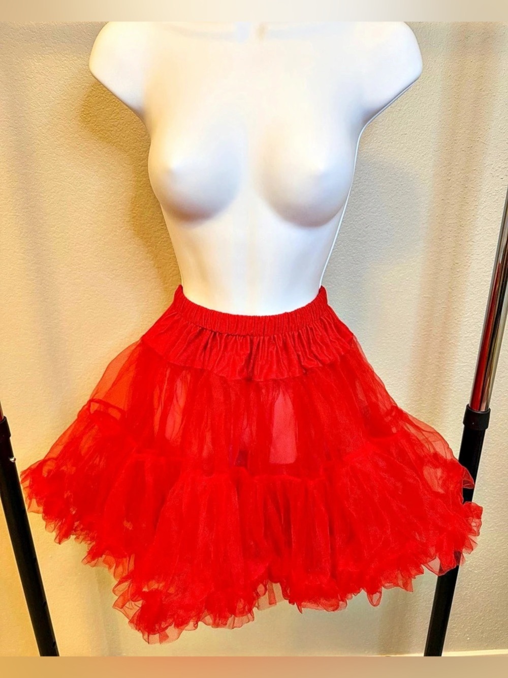 Leg Avenue Red Layered Tulle Petticoat Crinoline Costume Skirt 8990 One Size